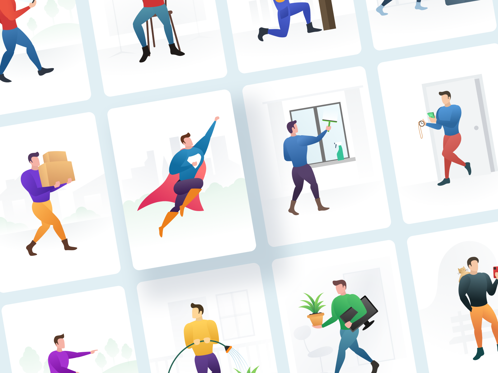 Free Illustrations Pack Your Home Helper By Maxim Synyava For Qubstudio On Dribbble