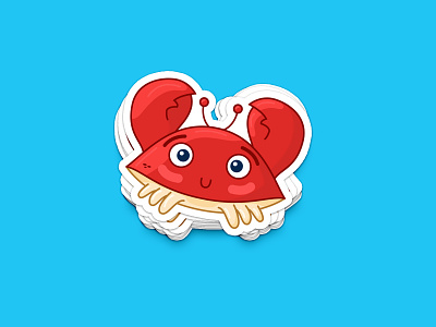 Crab Sticker blushing claw crab cute sticker
