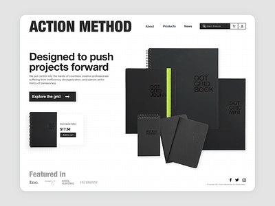 Action Method - Concept Art action method concept desktop desktop design dot grid journal specs ui webdesign