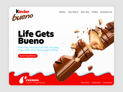 Kinder Bueno - Concept Art candy chocolate concept desktop desktop design kinder specs ui webdesign