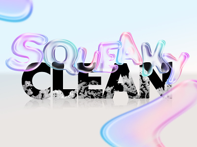 Squeaky Clean bubbles clean font gradient squeaky suds typography water