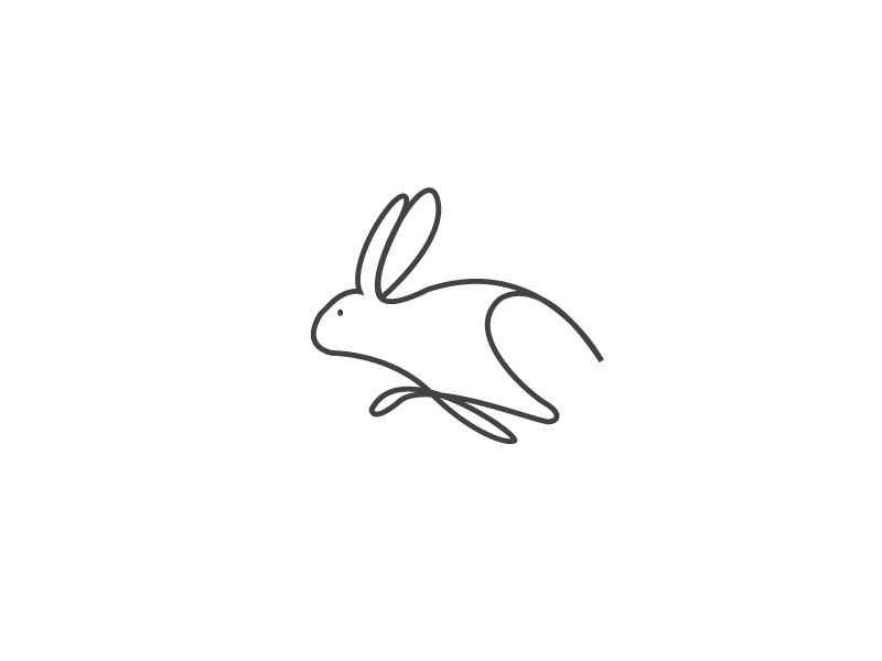 line drawing of rabbit