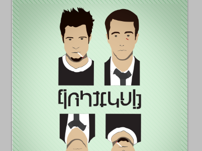 Fight club character fight club fightclub icon movie. typography