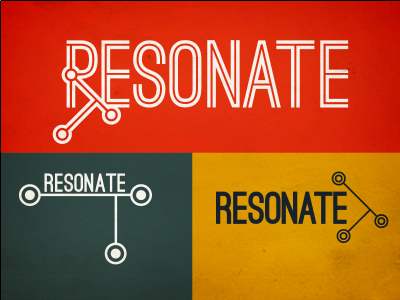 Resonate: brain storming branding logo typography