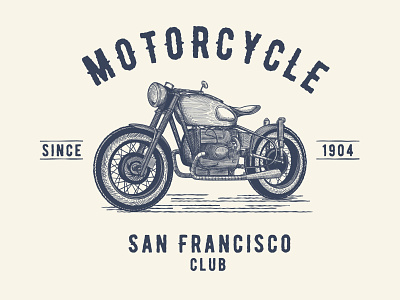 Motorcycle Vintage art artwork brand branding design graphic handdrawing illustration logo logo a day logo vintage sale t shirt vector vintage