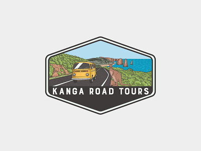 Kanga Road Tours Vintage Logo animals art artwork brand classic design design graphic handdrawn illustration logo t shirt ui vector