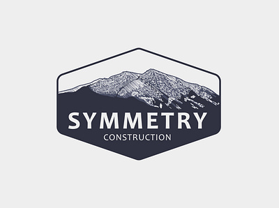 Symmetry Construction Logo art artwork brand branding classic creative design handdrawn illustration vector