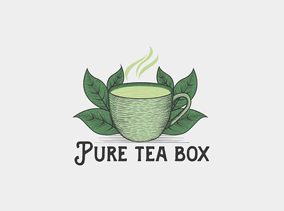 Pure Tea art artwork brand classic design design graphic handdrawn illustration logo vintage