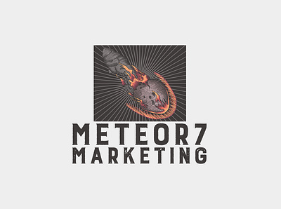 METEOR7 MARKETING artwork brand branding classic design graphic handdrawn illustration logo meteor moon space vintage