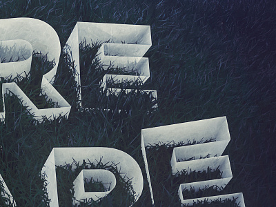 Here We Are cinema4d grass typography