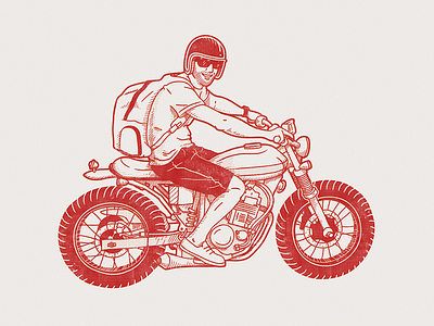 Moto bike character honda illustration line art motorcycle vector