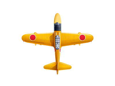 Lil Plane illustration line art nakajima plane planes vector yellow