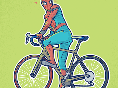 spidey bike character character design illustration line art simple spiderman spidey vector