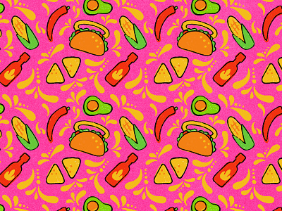 Holy Tacos Brand Pattern brand development brand identity brand illustration brand pattern brand pattern design branding graphic design hand drawn hand drawn pattern holy tacos illustration logo design mexican food mexican restaurant pattern pattern design tacos