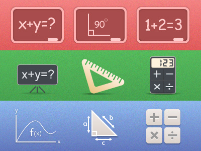 Math Icons algebra app geometry icons interface math mobile ui vector
