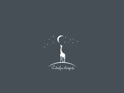 Žirafų dangus giraffe logo logo 2d logo a day logo animal logotype logotypedesign sky stars start up logo