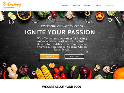 Culinary - culinary education cooking design landing page ux web