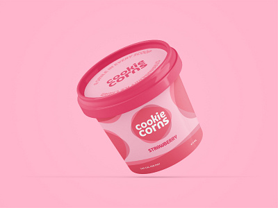 Cookie Corns Ice Cream Packaging brand agency brand design brand identity branding branding design business branding creative creativity design studio graphic design graphic designer ice cream icecream logo mark packaging strawberry typogaphy visual identity wordmark