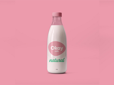 Okay Milk bottle branding business branding creative creativity food and drink graphic design graphic designer illustration logo mark milk package package design packaging packaging design wordmark