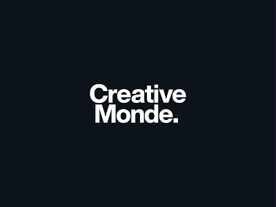 Creative Monde's Logo agency brand design brand identity branding business branding creative creativity design studio graphic design graphic designer helvetica logo mark logotype online remote work studio typeface typogaphy visual identity wordmark