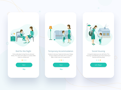 Homelight Onboarding accommodation app homeless homelight illustration onboarding onboarding screens