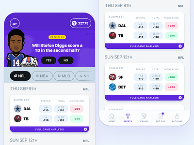 Sports Betting Project Preview app betting design interaction design mobile product sports ui ux