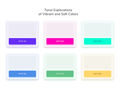 Tonal Explorations app bold button card colors design interaction design mobile soft tonal ui ux vibrant web