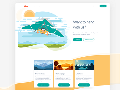 Glide Illustration Website Concept app branding design illustration landing page ui ux web