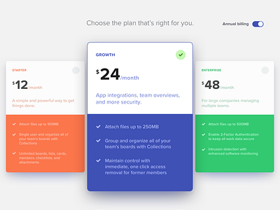 Pricing Table app business design enterprise exploration hsl interaction design options price ui ux vector web