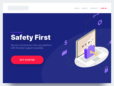 Cyber Security Landing Page app cyber security design exploration fintech hsl illustration interaction design landing page ui ux web