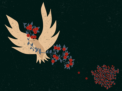 Illustration "Leaving" autumn berries bird digital art illustration illustration art illustrator tree