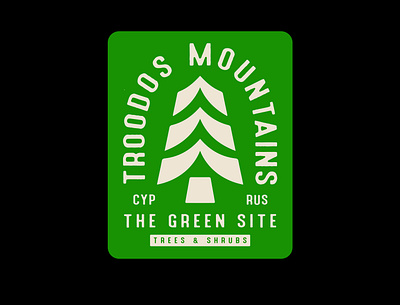 Green Site - Cyprus badge branding cyprus design green helvetica illustration logo logotype mountain sticker tree typography vector