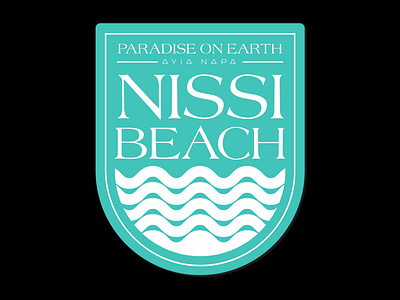 Nissi Beach Badge ayianapa badge badgedesign beach branding cyprus illustration logo logodesign logotype minimal sticker typography vector wave waves