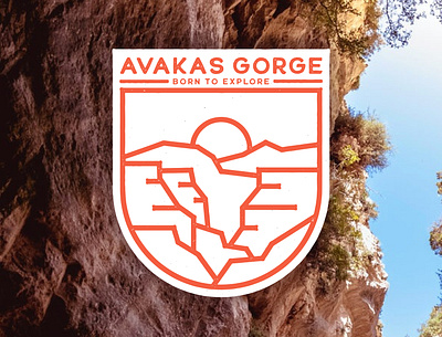 Avakas Gorge badge badgedesign branding cyprus design illustration logo sticker typography vector