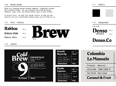 Denso Coffee Co badgedesign branding brew brewery coldbrew design gudeline illustration logo minimal type typography
