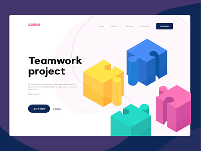 ARENA One Page animation branding css design flat helvetica icon illustration lettering logo minimal mobile onepage plus type typography vector web webdesign website