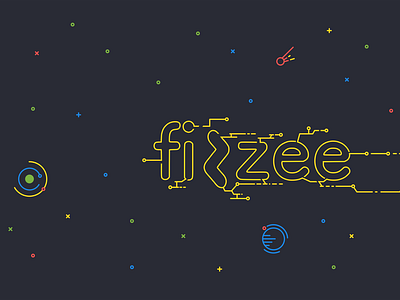 Graphic Design for fizzee branding design illustration logo planets space typography vector