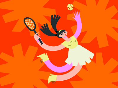 Tennis Girl bold colors character character design character illustration female character feminism illustration sports illustration tennis