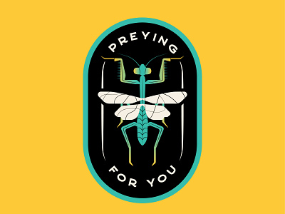 Bug Humor badge design bugs color illustration praying mantis puns sticker design