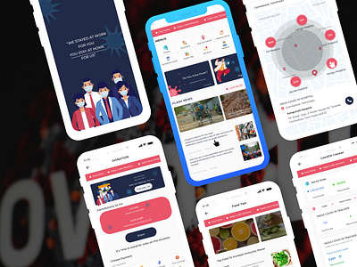Covid-19 adobe xd app appdesign corona coronavirus covid19 covid19outbreak dailyui design donation government heathtips mobile news onboarding screen tablet temperature userexperiencedesign ux