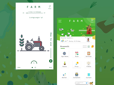 Agri Homescreen agriculture app design farmer invisionstudio ux