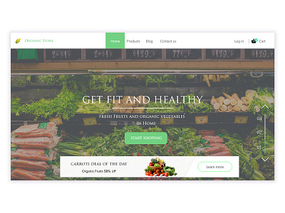 Organic Landing Page adobe xd agriculture dailyui design farmer landing page concept ui ux vegetable