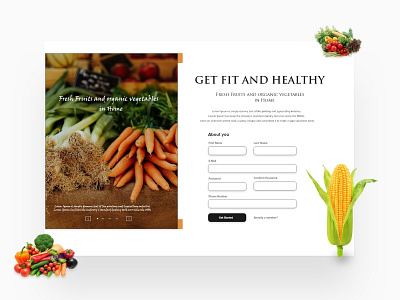 Organic | Sign up adobe xd dailyui design farmer onboarding screen organic sign in sign up ux vegetable