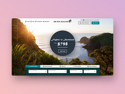 Daily UI #3: Landing Page (Air New Zealand)