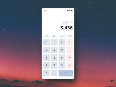 Daily UI #4: Calculator (Space Theme)