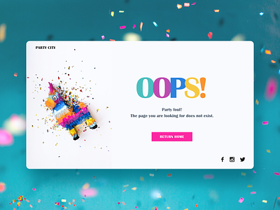 Daily UI #8: 404 Error (Party Foul) 404 404 error 404 page daily ui daily ui challenge dailyui008 error 404 ui ui design