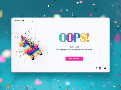 Daily UI #8: 404 Error (Party Foul)