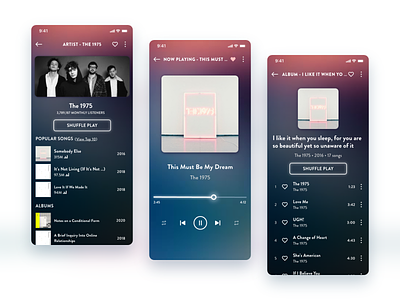 Daily UI #9: Music Player (feat. The 1975) app design daily ui daily ui challenge dailyui009 music app music app ui music player music player ui the 1975 ui ui design