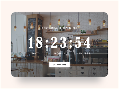 Daily UI #14: Countdown Timer (Restaurant Opening) countdown countdown timer daily ui daily ui 14 daily ui challenge dailyui14 restaurant ui ui design