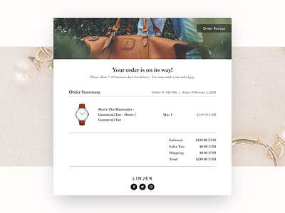 Daily UI #17: Email Receipt (Linjer)